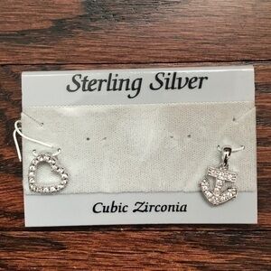 Cubic Zirconia Heart and Anchor Studded Charms